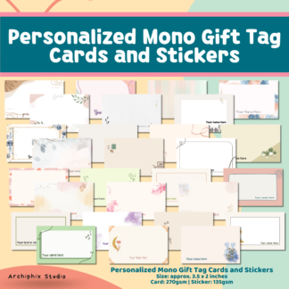 Personalized Mono Gift Tag Sticker and Cards(10 pcs)