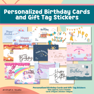 Personalized Birthday Gift Tag Stickers and Cards (10 pcs)