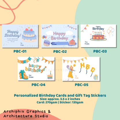 Personalized Birthday Gift Tag Stickers and Cards (10 pcs) - Image 2