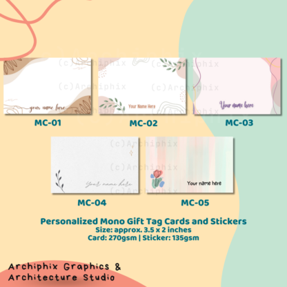 Personalized Mono Gift Tag Sticker and Cards(10 pcs) - Image 2