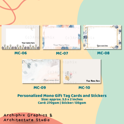 Personalized Mono Gift Tag Sticker and Cards(10 pcs) - Image 3