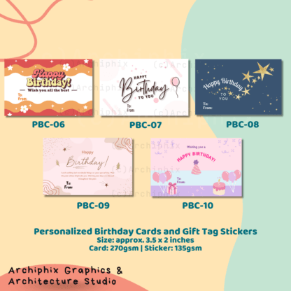 Personalized Birthday Gift Tag Stickers and Cards (10 pcs) - Image 3