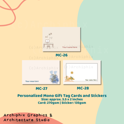 Personalized Mono Gift Tag Sticker and Cards(10 pcs) - Image 7