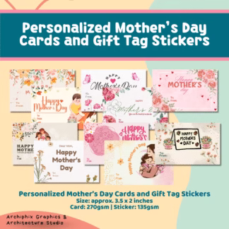 Personalized Mother's Day Gift Tag Stickers and Cards by Archiphix (10 pcs per pack)
