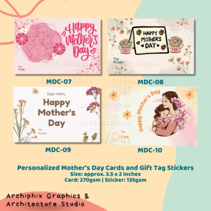 Personalized Mother's Day Gift Tag Stickers and Cards by Archiphix (10 pcs per pack) - Image 4